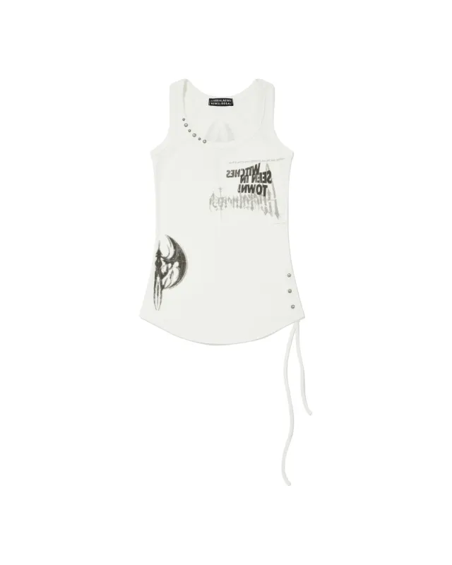 BLAVKNESS 'NEWS' SLEEVELESS_WHITE