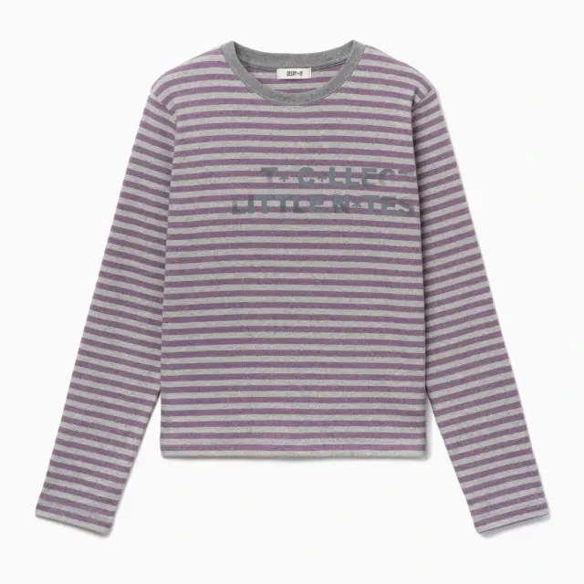 NOTE COLLECTOR STRIPE LONG SLEEVE T-SHIRT MELANGE PURPLE