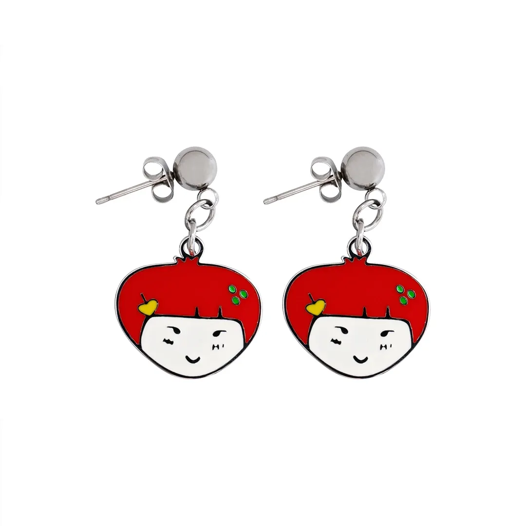 [X DALKI] Epoxy Face Earrings