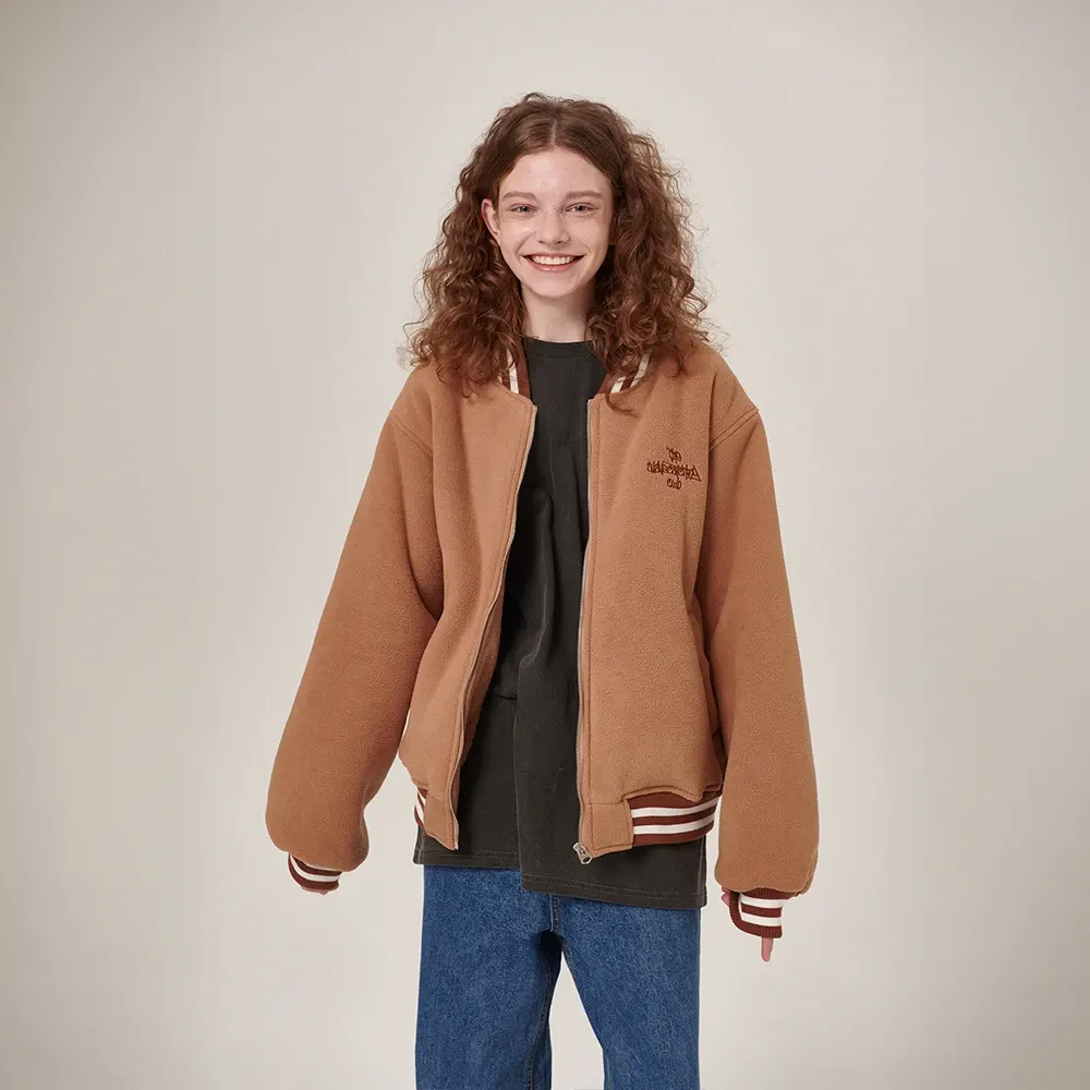 Ecco Fleece Varsity Jacket Brown