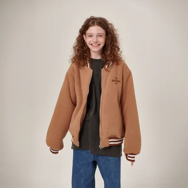 Ecco Fleece Varsity Jacket Brown