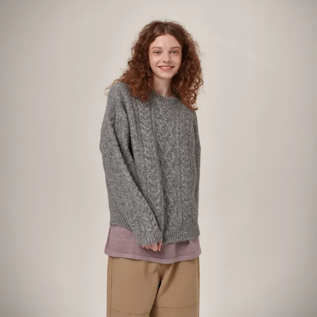 Daze Wool Fisherman Round Knit Grey