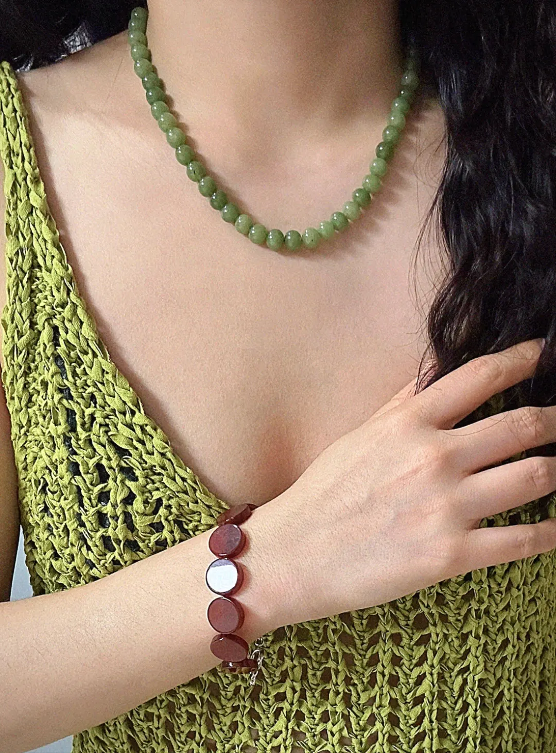 Olive Stone Necklace