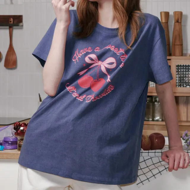 [HAST] スウィートチェリーTシャツ - Navy