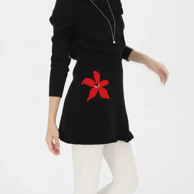 Wool cashmere blended Nancho skirt(Black)