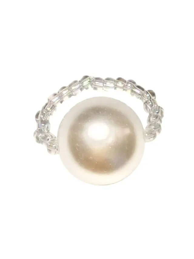 Extra Big Pearl Beaded Ring