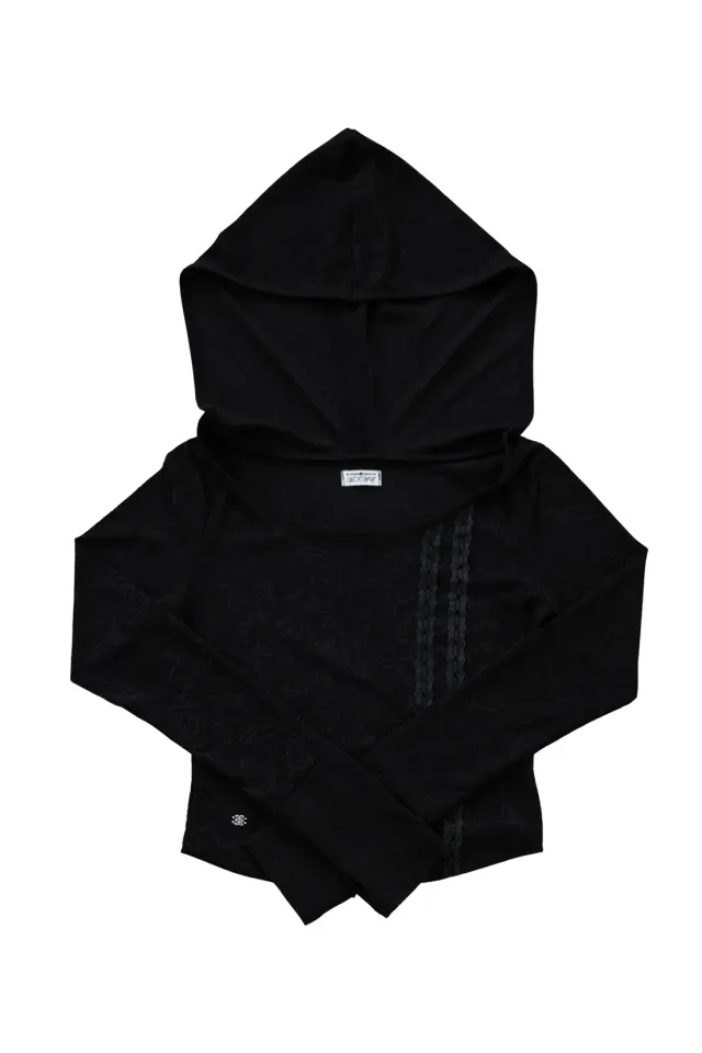 [ID] Floral Jacquard Set-up (Top) (Black)