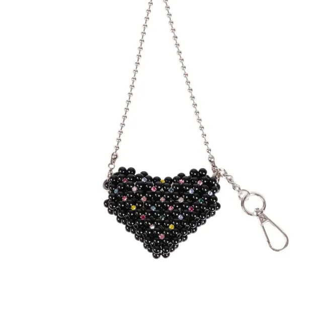 Love Pearl Crystal Mini Bag&Keyring_Black