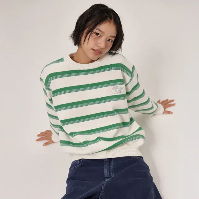 Aav Stripe Vintage Cotton Round Knit Ivory