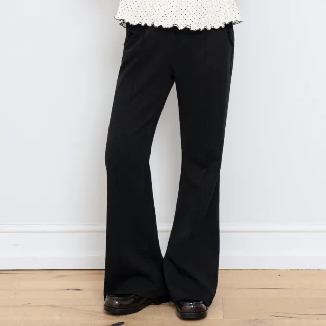 FRILL BOOTCUT BANDING PANTS BLACK
