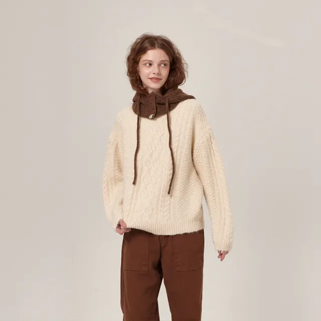 Daze Wool Fisherman Round Knit Ivory