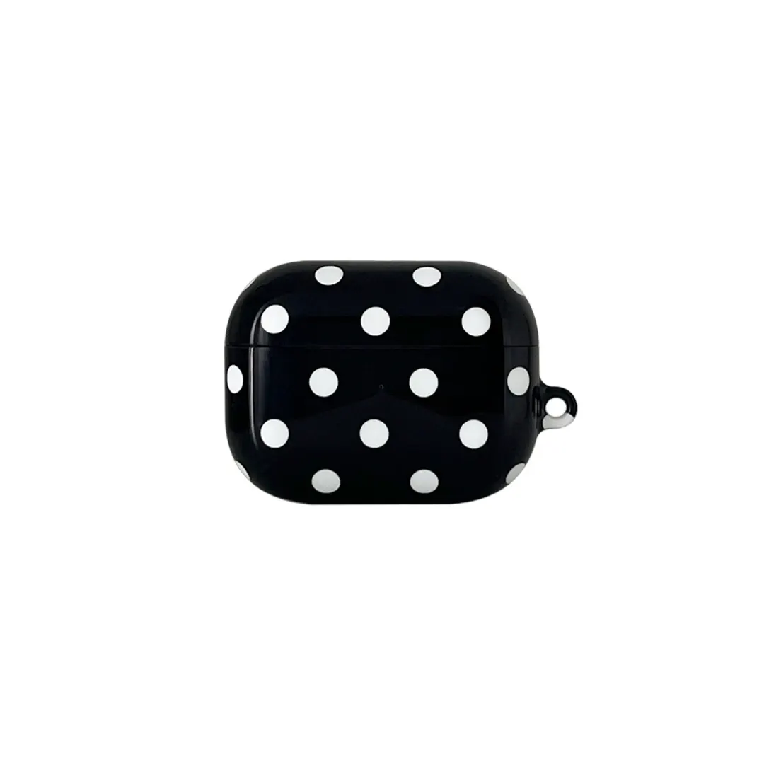 Dot Pattern AirPods Case - Black White