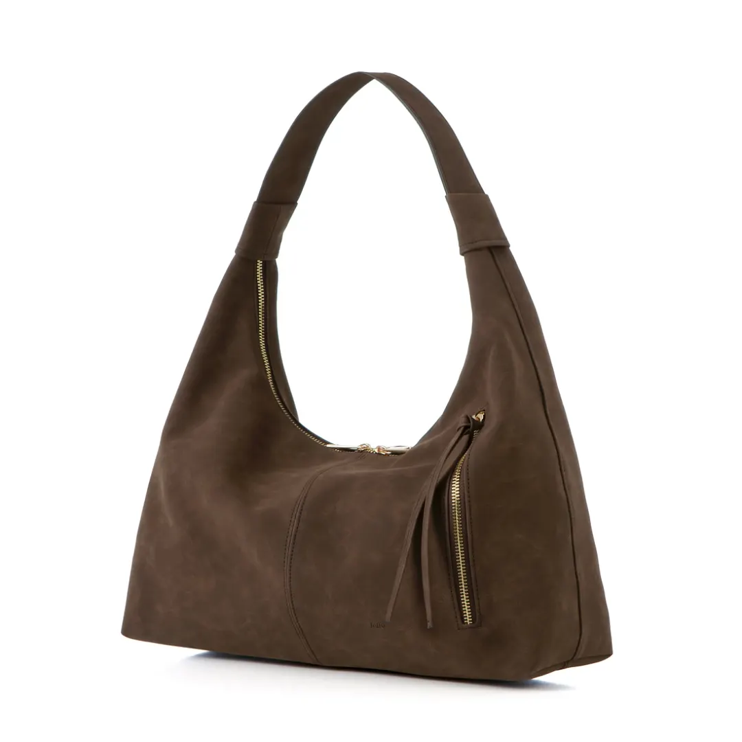 LUNE BAG - SUEDE DARK BROWN