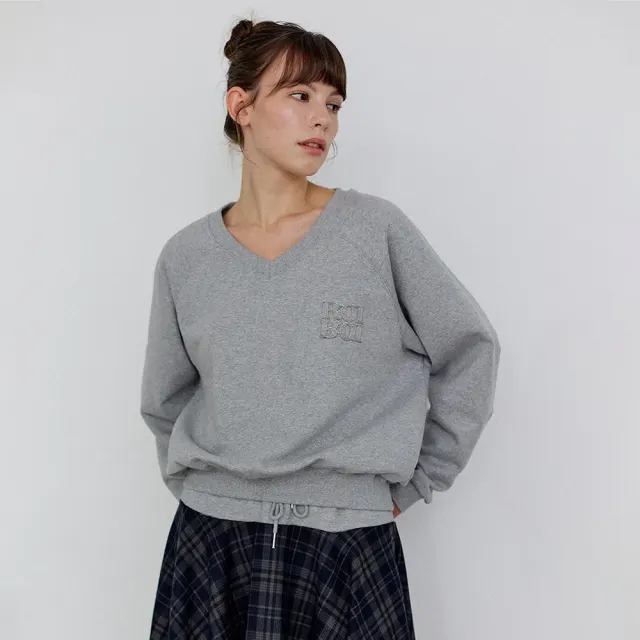 Vネックロゴスウェットシャツ - Gray