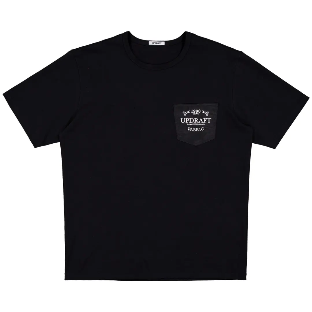 [UPDRAFT] NYLON POCKET COTTON T-SHIRT BLACK