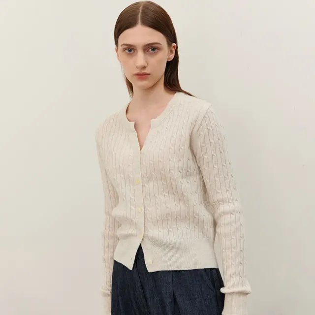 CABLE SLIT KNIT CREAM