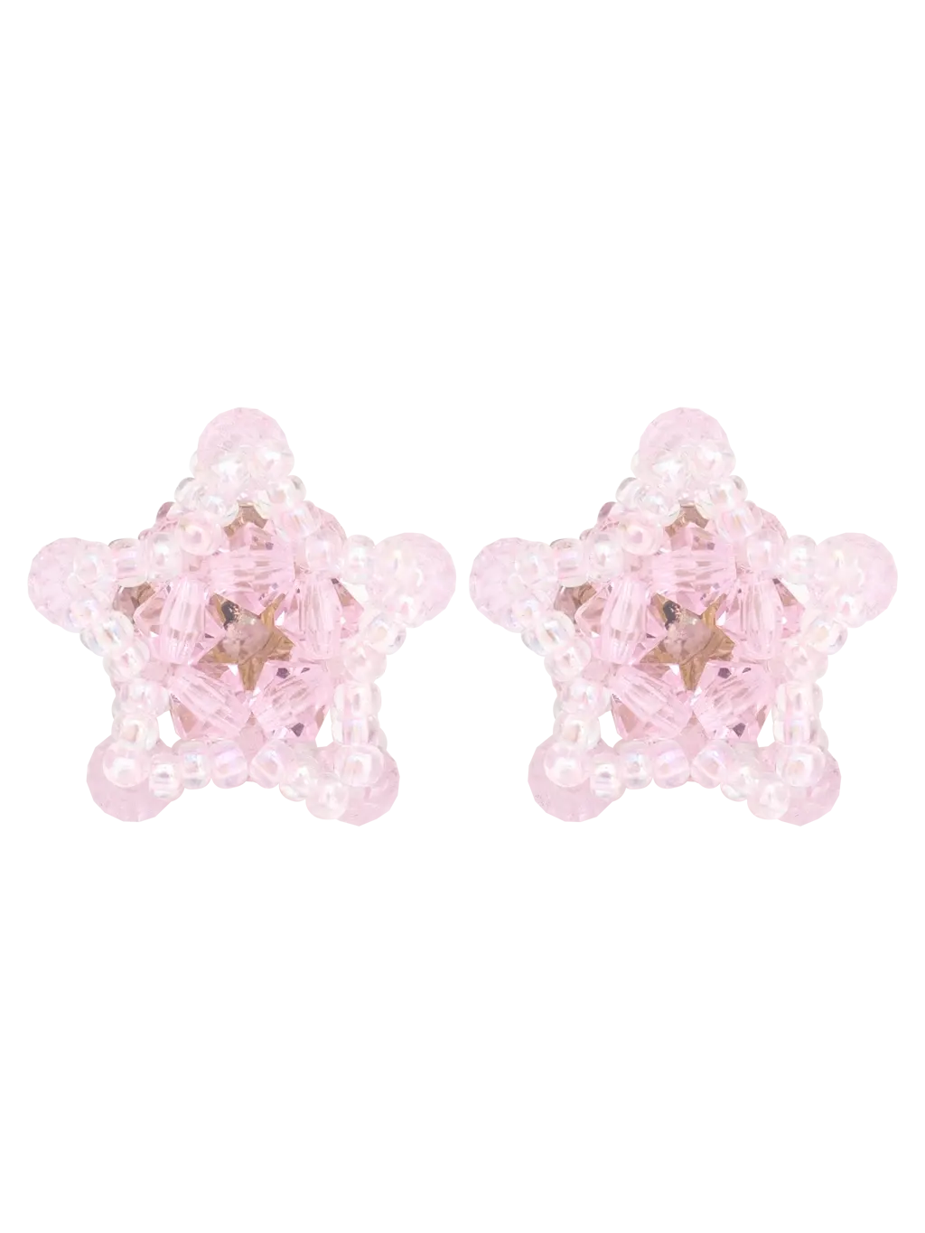 Star Beads Earrings (Baby Pink)