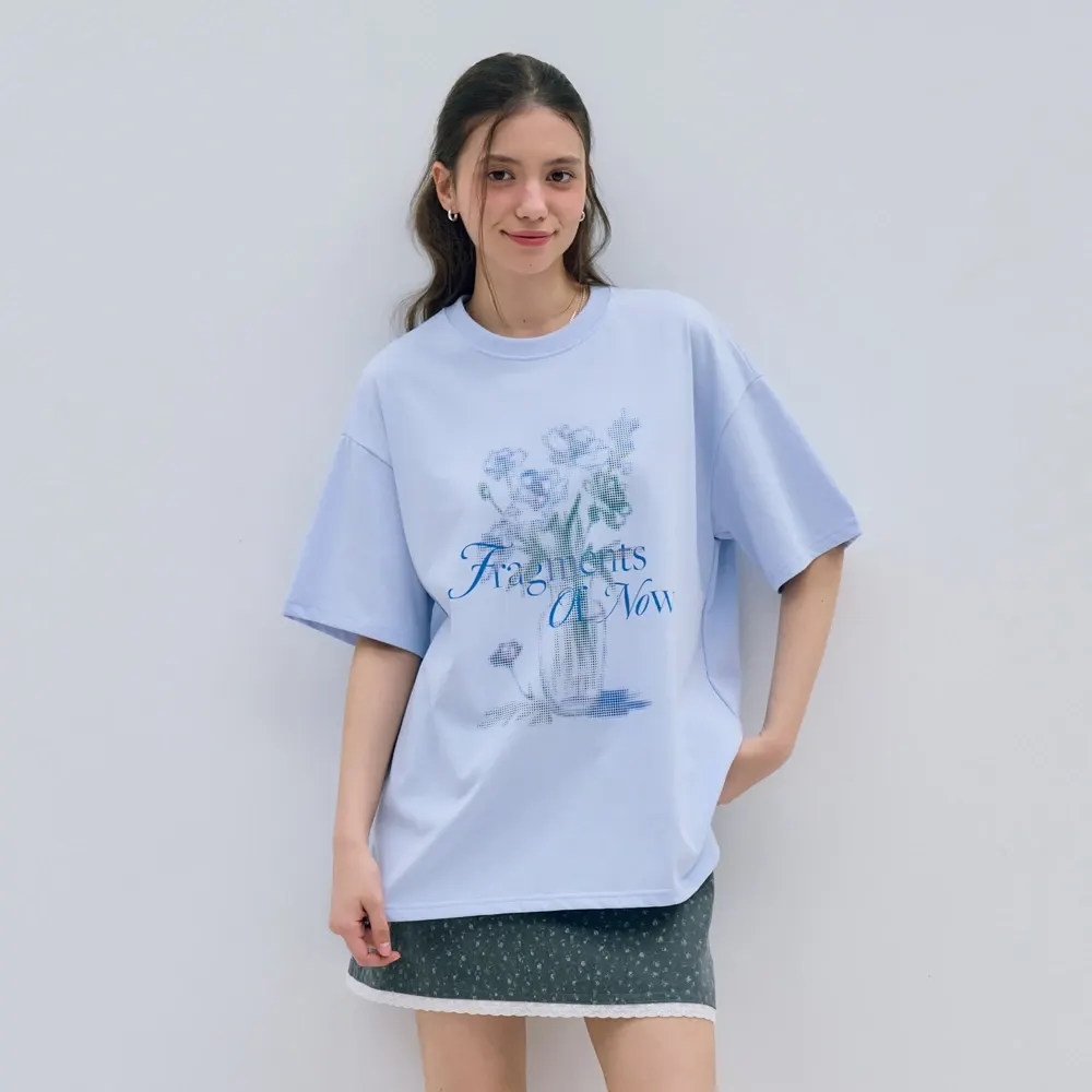 MET flower vase DTP T-shirts Fresh blue