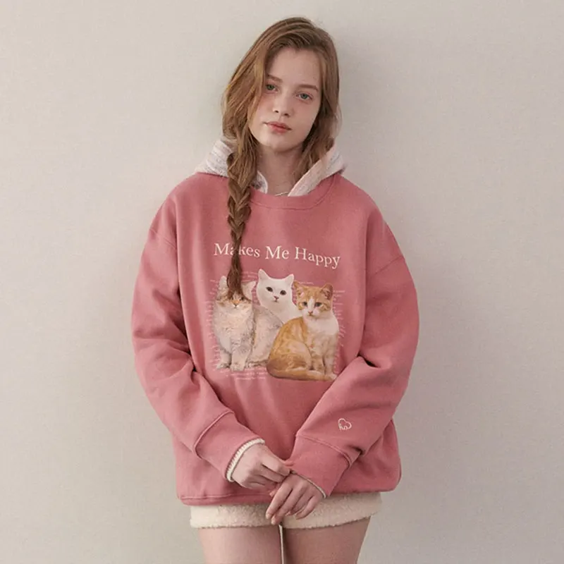 Cat Friends Sweatshirt - Rose pink