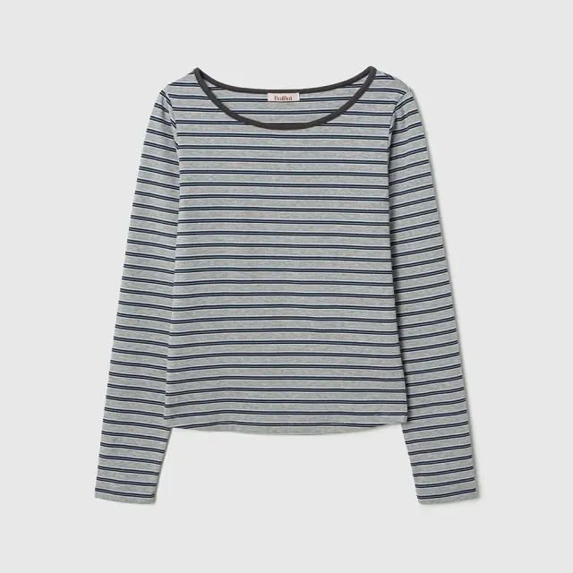 ストライプロングスリーブTシャツ - Gray