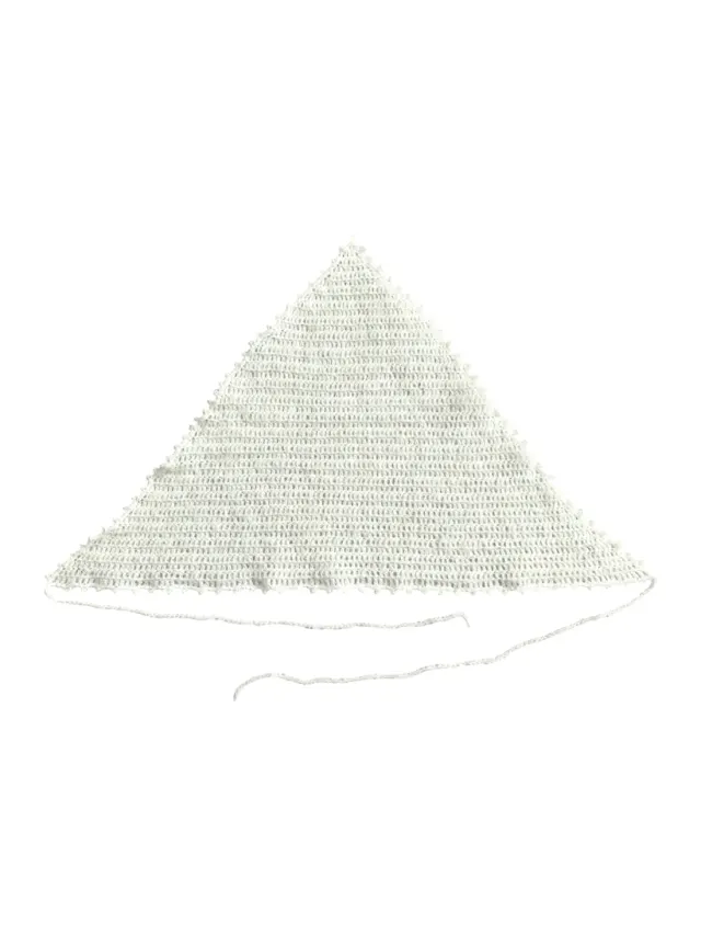 White Knit Triangle Headscarf