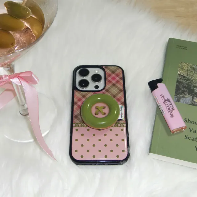 【MagSafe対応】 Vintage Patch Case_Pink Olive