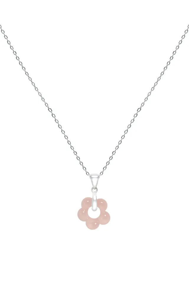 Flower Chewisty Necklace - Baby Pink