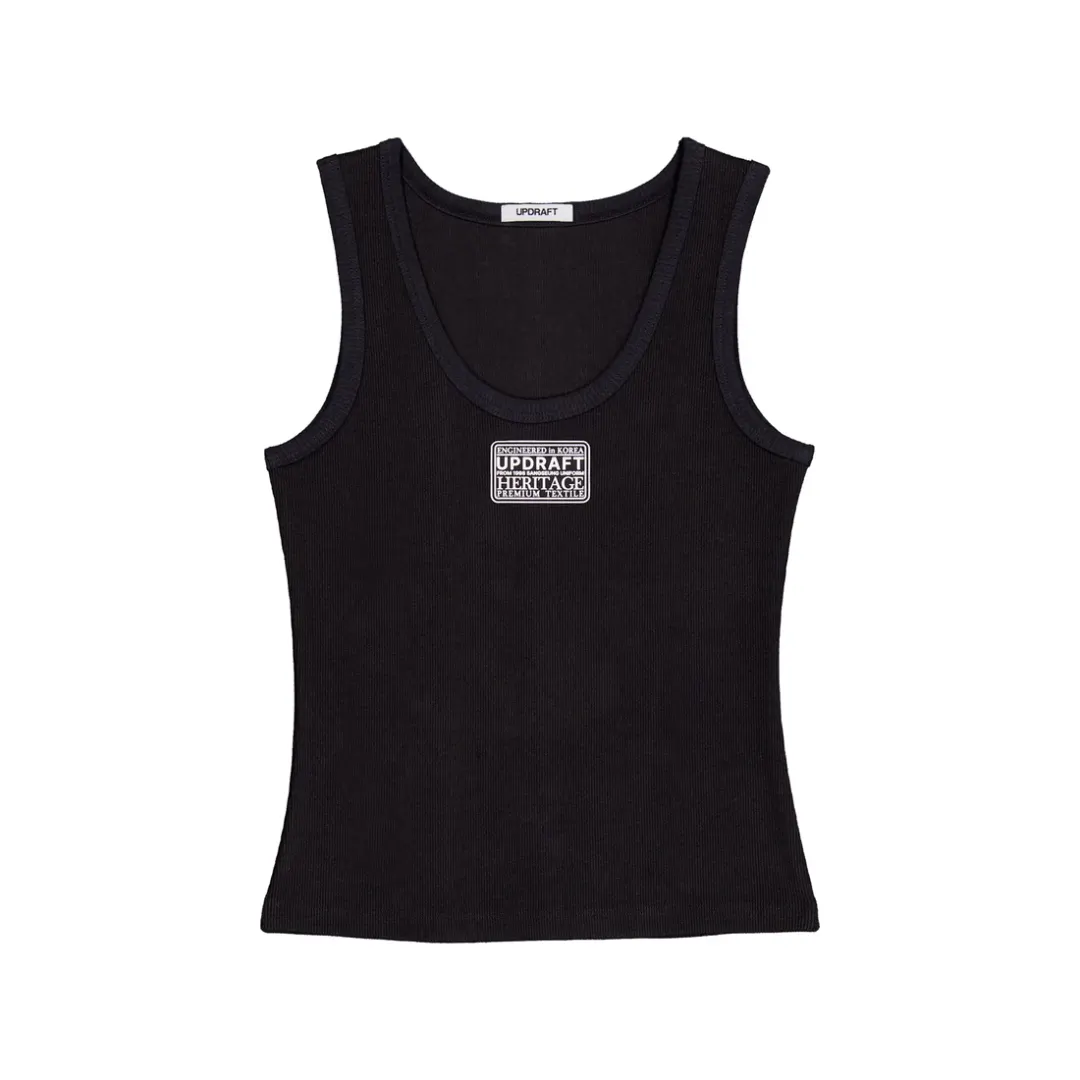 [UPDRAFT] SLEEVELESS COTTON T-SHIRT BLACK