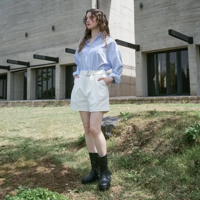 ウエストゴム ハーフパンツ - Ivory