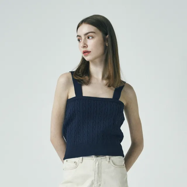 ケーブルニット トップス - Navy