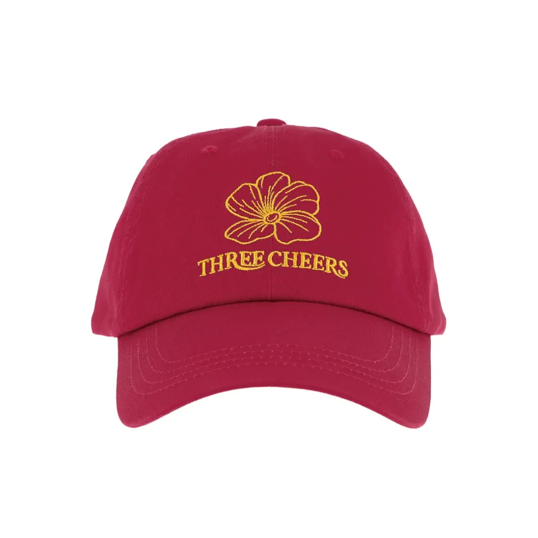 THREECHEERS FLOWER LOGO BALLCAP RED