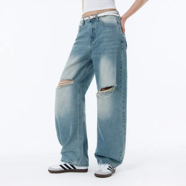BTB : RAW EDGE BALLOON JEANS [LIGHT BLUE]