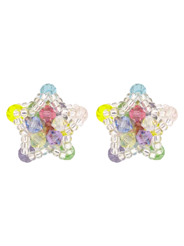 Star Beads Earrings (Rainbow)