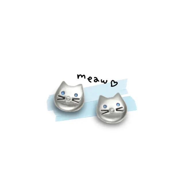 Round-Nose Cat Earrings (まるまる猫)