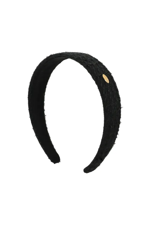 Thin Hair Band - Black Tweed