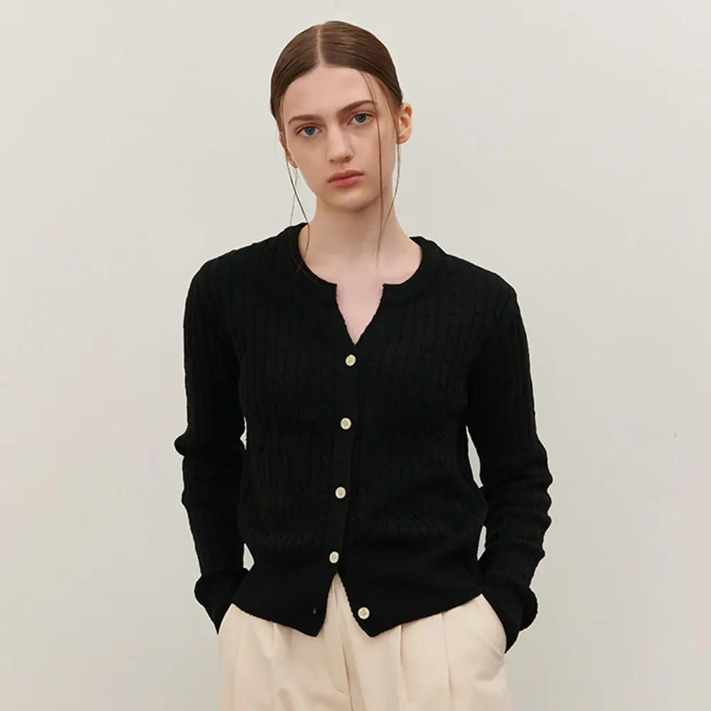 CABLE SLIT KNIT BLACK