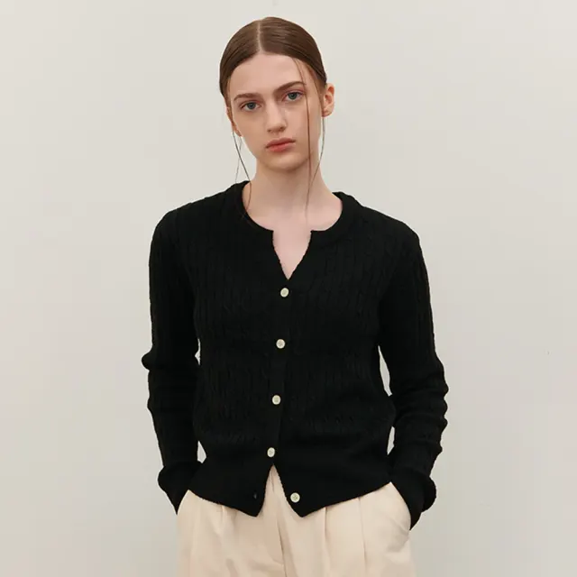 CABLE SLIT KNIT BLACK