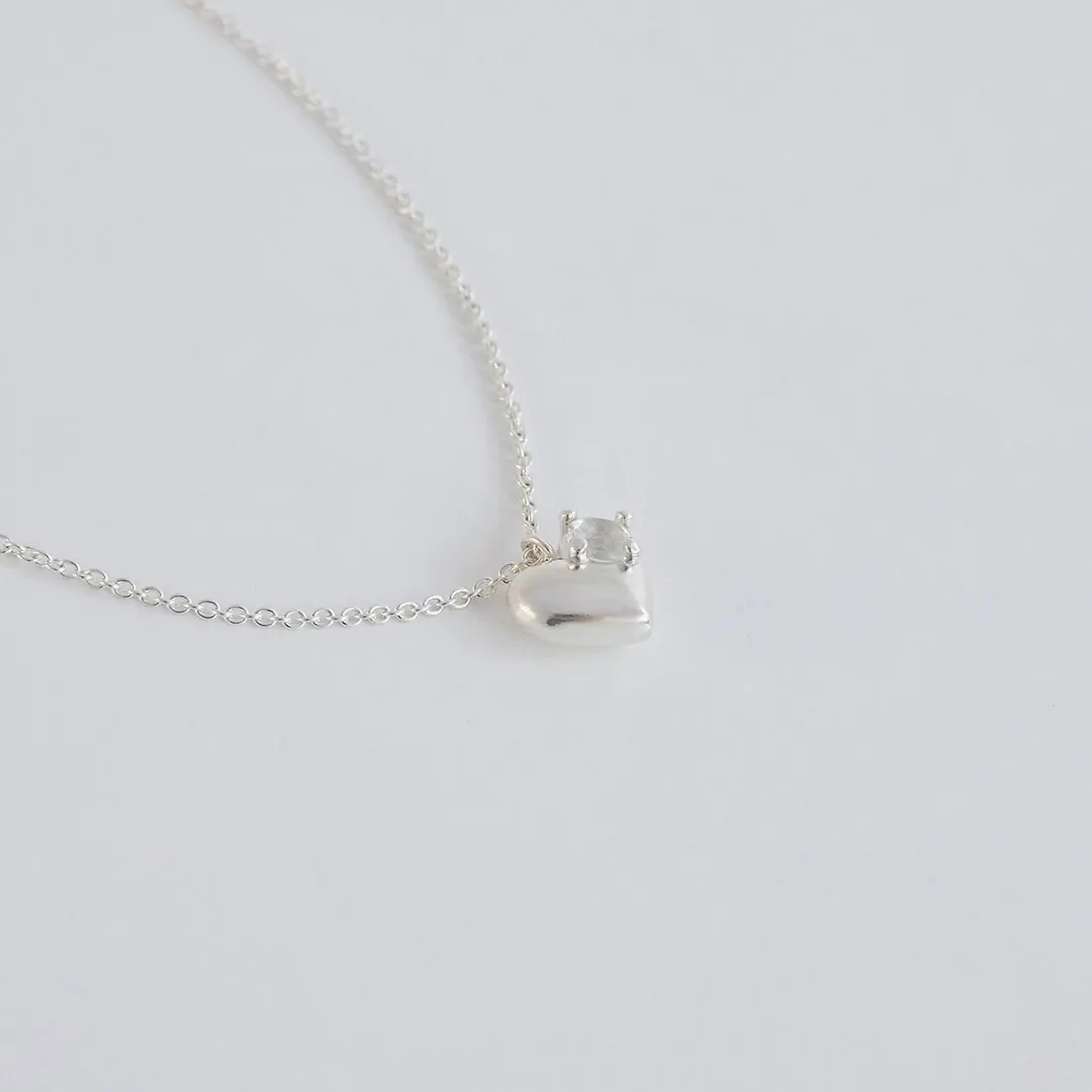Half Heart Stone Necklace