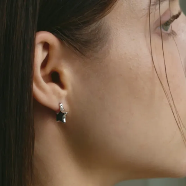 [Silver925] Jarve Star Huggie Earrings (#silver#gold)