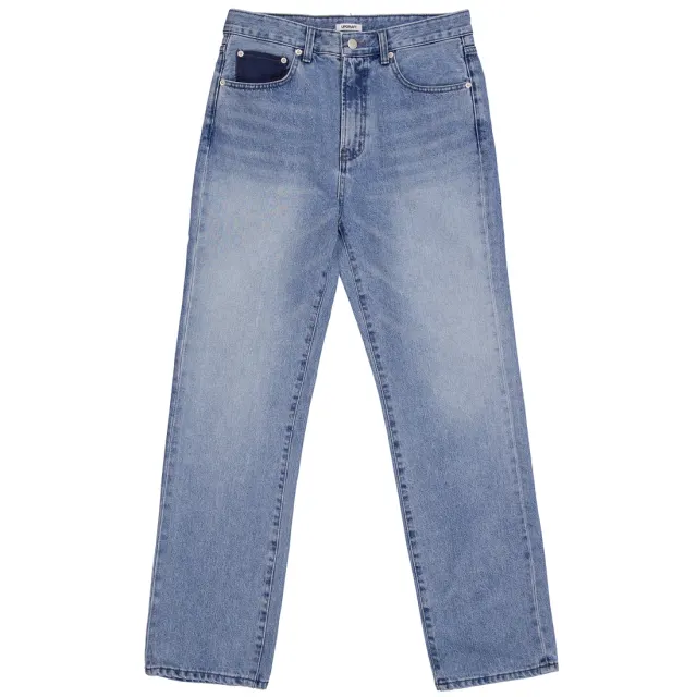 [UPDRAFT] NYLON POCKET COTTON MAN DENIM PANTS BLUE