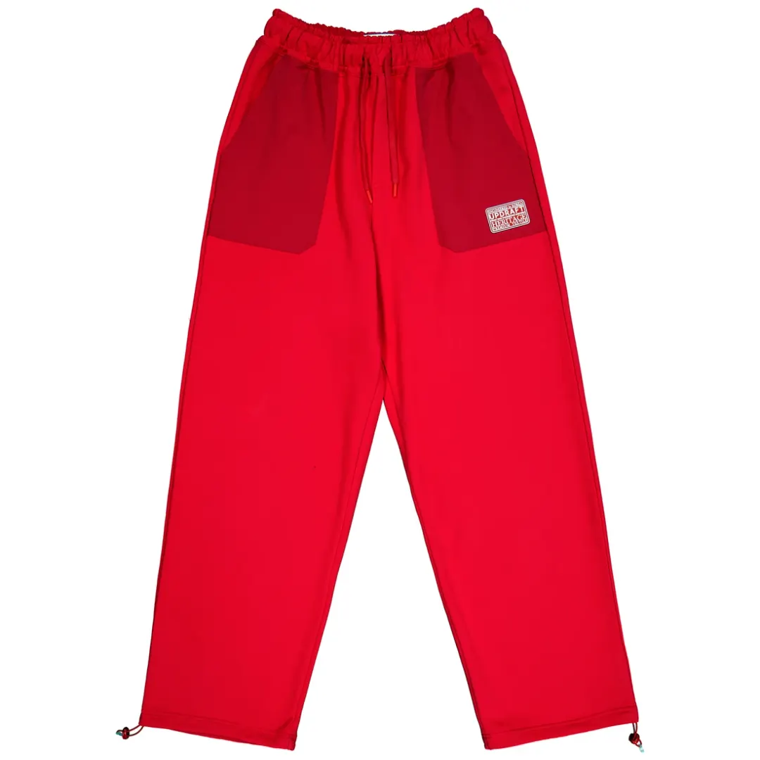[UPDRAFT] PATCH POCKET COTTON MAN SWEAT PANTS RED