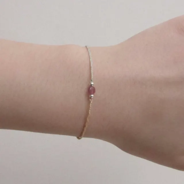 [CCNMADE] Gemstone Silver Ball Bracelet