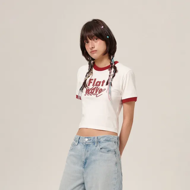 Mnai Crop Print T-Shirt White