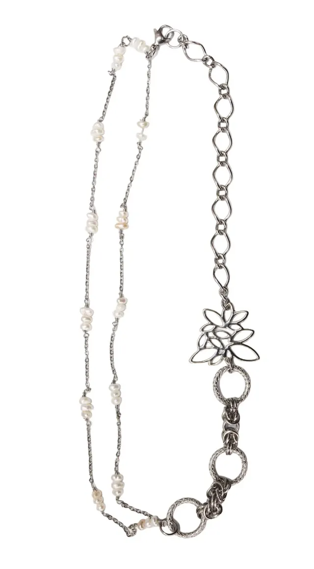 花樣年華 蓮花 真珠 chain necklace