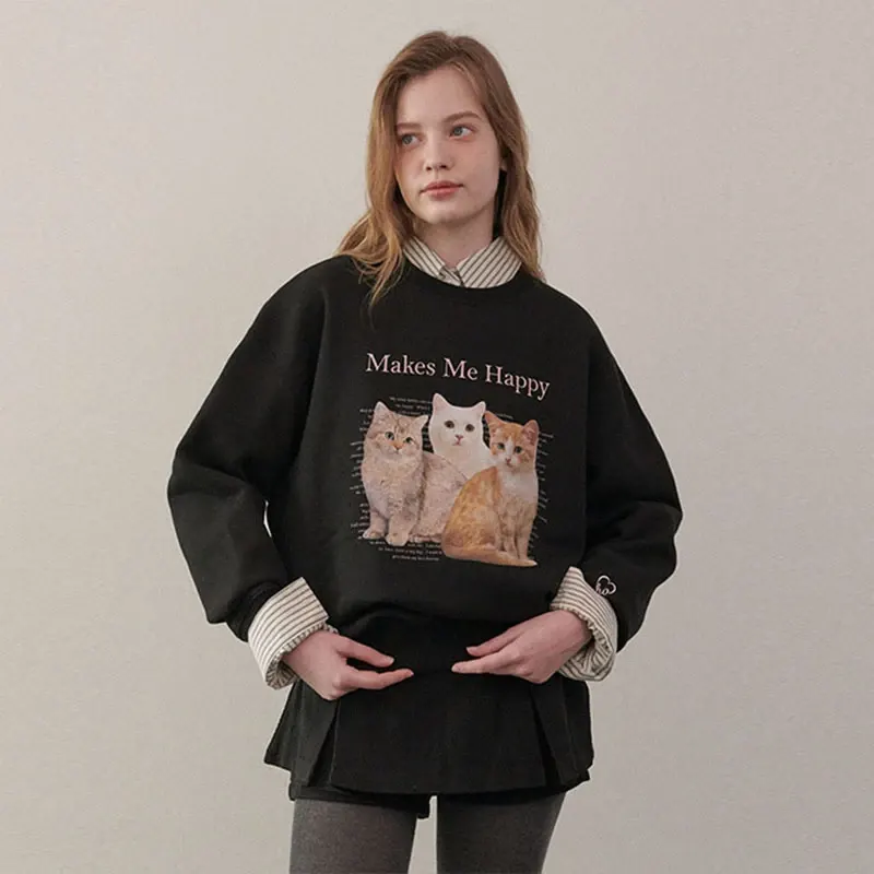 Cat Friends Sweatshirt - Black