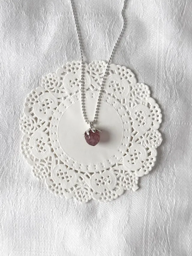 mini strawberry necklace