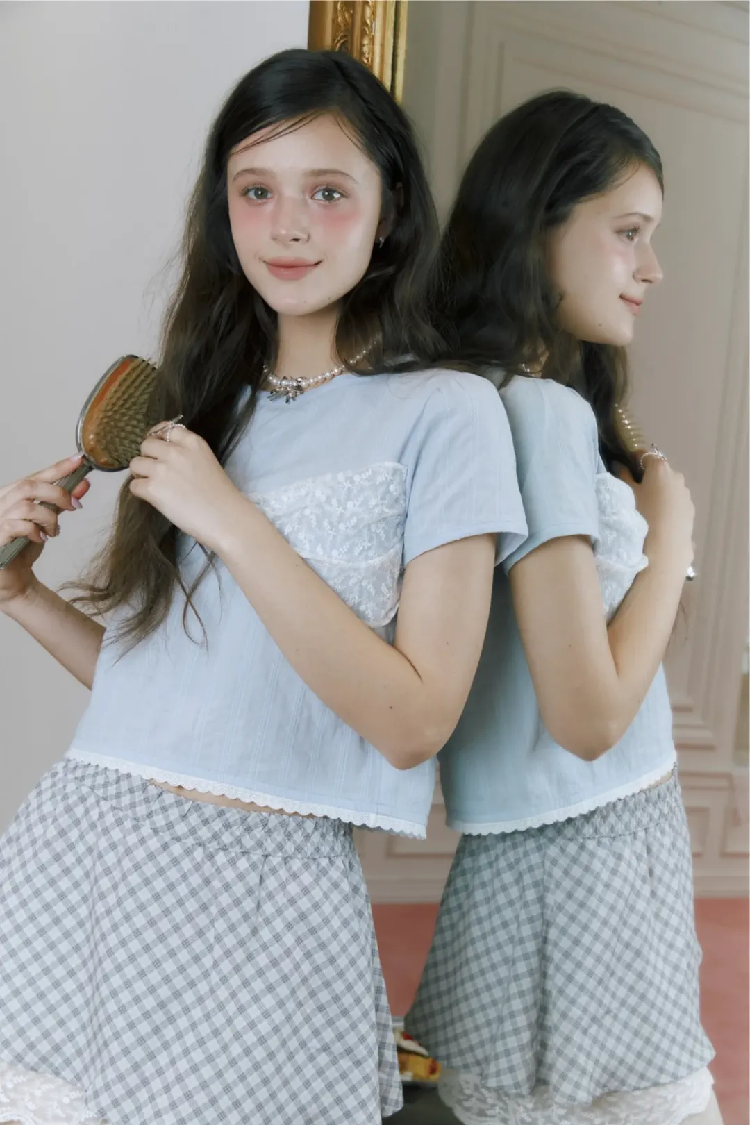 Claire pure blouse (Sky)