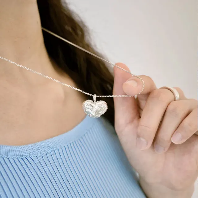 Vintage Crochet Heart Necklace