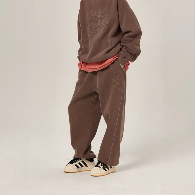 Hava Patchwork Pigment Sweatpants Brown