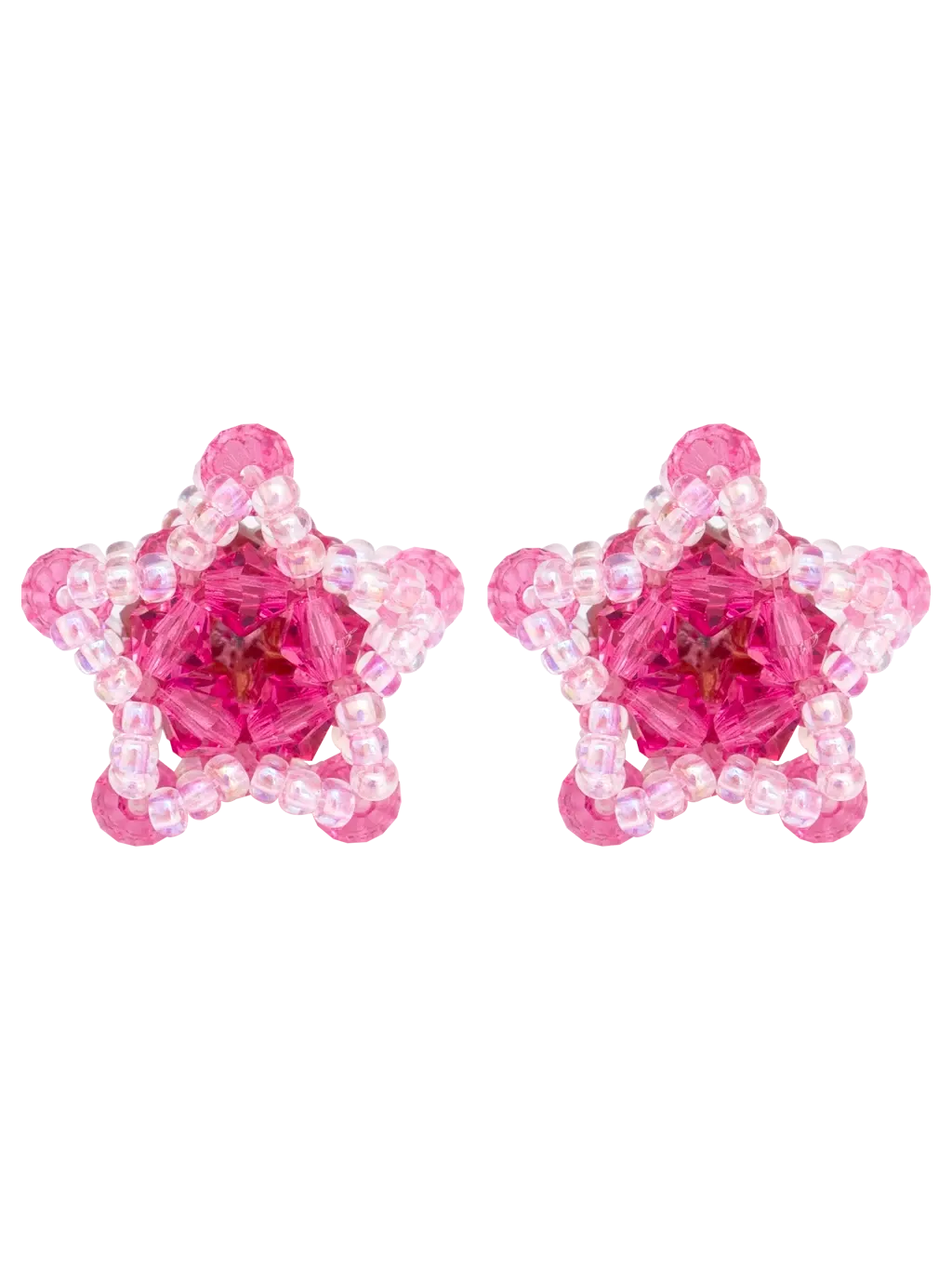 Star Beads Earrings (Pink)